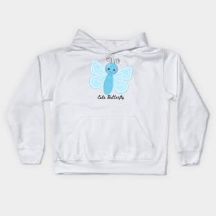 Cute Blue Butterfly Kids Hoodie